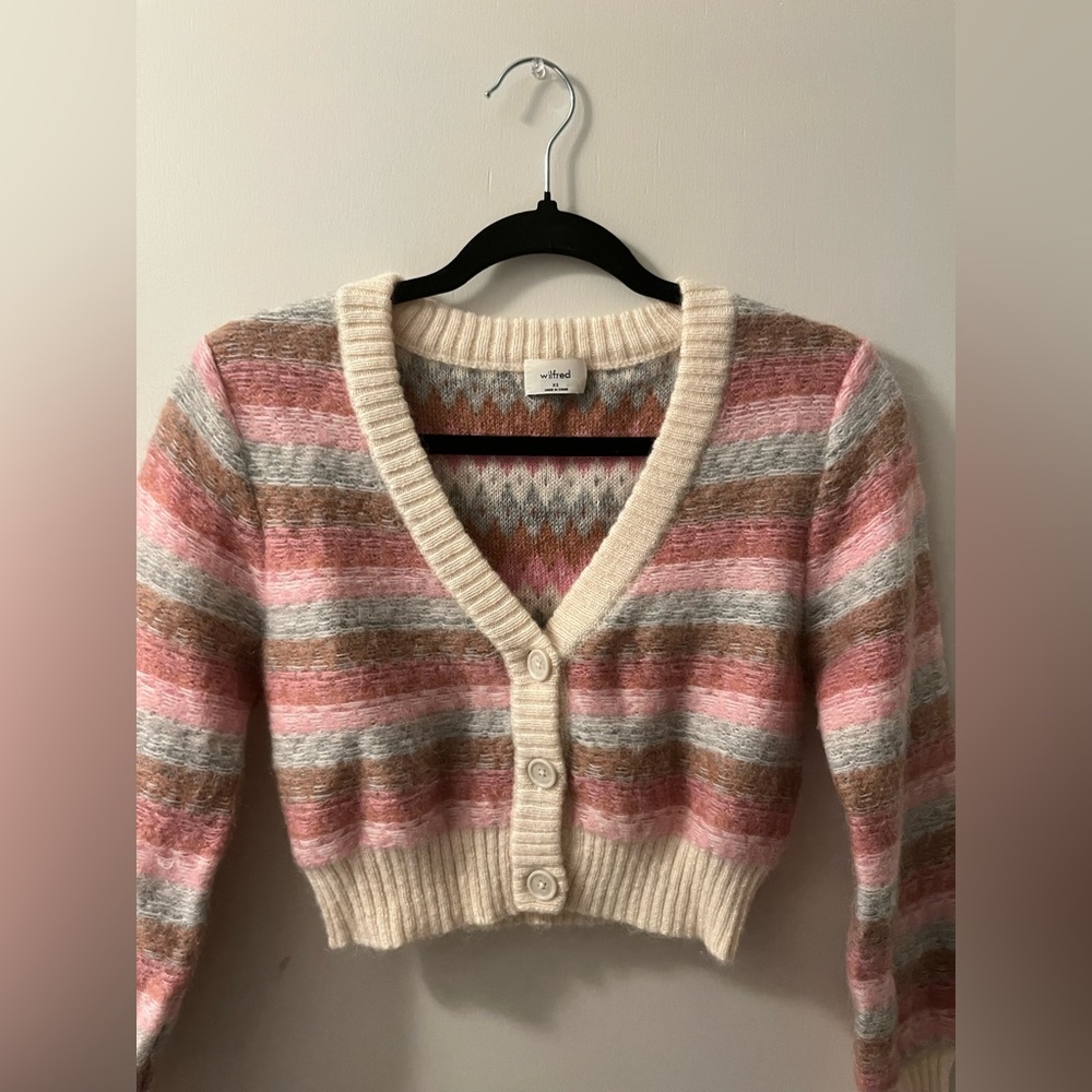 WILFRED Mohair Striped Cardigan